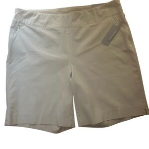 NWT Soft Surroundings Khaki Bermuda Shorts Lightweight Classic Size 1X (18W/20W)